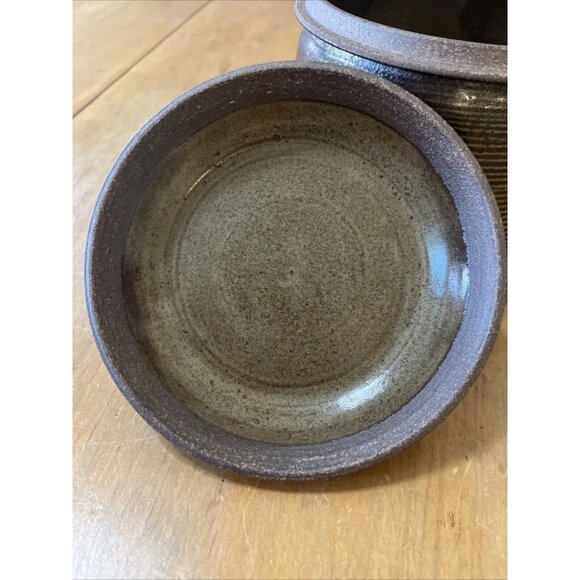 Soda Creek Pottery Paradise Ca Brown Glaze Vase Vintage 6 1/4”T Lid And Pot - Picture 6 of 8